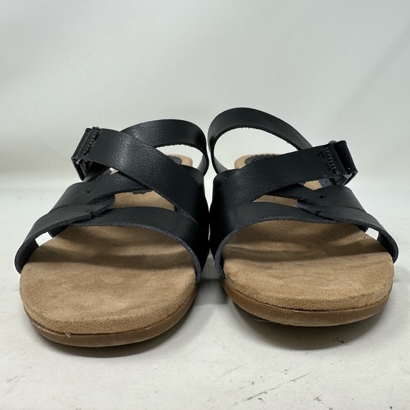 Bjorndal Shoes Womens 9.5 Sandals Black Straps Leather Cork Midsoles Wedge Heels - Picture 3 of 12